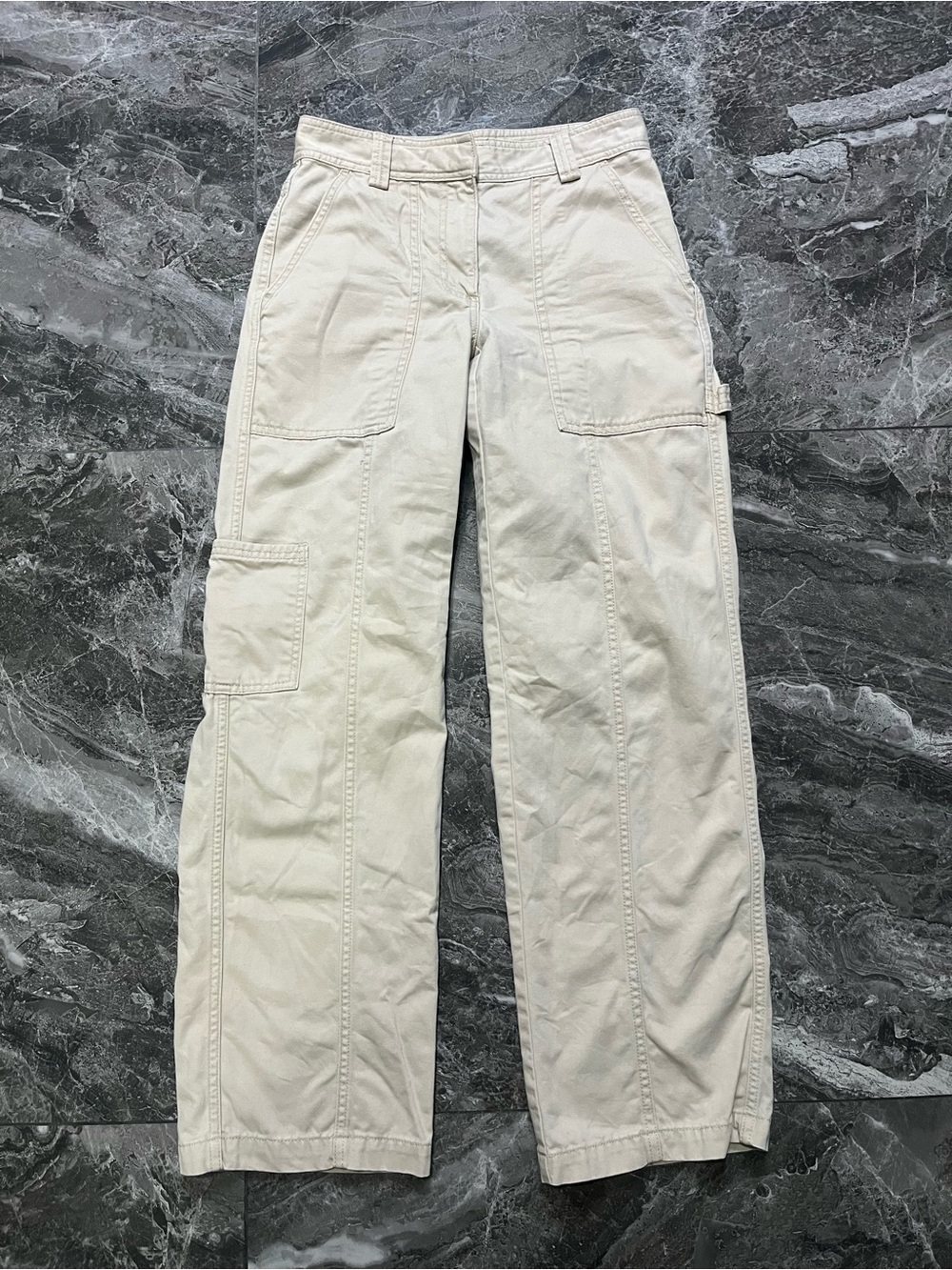 Aritzia Sunday Best Beige New Oscar Carpenter Wide Leg Cargo Pants Womens 4